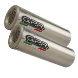 GPR Exhaust System Ducati 848 2007-13 Pair of Homologated slip-on exhaust catalized M3 Titanium Natural