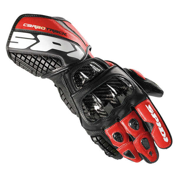 Spidi Carbo Track Leather Gloves-Blk/Red