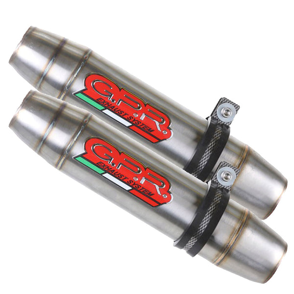 GPR Exhaust System Ducati Monster 696 2008/14 Pair of Homologated slip-on exhaust catalized Deeptone Inox