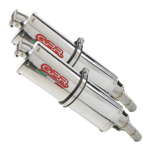 GPR Exhaust System Cagiva Gran Canyon 1998/00 Pair Homologated slip-on exhaust Trioval