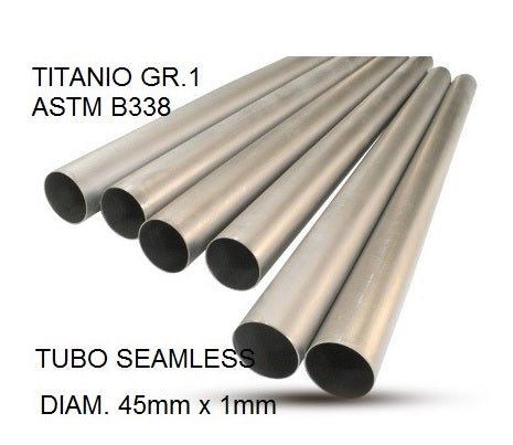  Cafè Racer Tubo titanio seamleSs D. 45mm X 1mm L.1000mm Titanio seamless Gr.1 TUBE AISI Tig L.100cm D.45mm x 1mm Tubo titanio seamless D. 45mm X 1mm L.1000mm