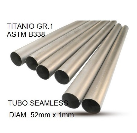  Cafè Racer Tubo titanio seamleSs D. 52mm X 1mm L.1000mm Titanio seamless Gr.1 TUBE AISI Tig L.100cm D.52mm x 1mm Tubo titanio seamless D. 52mm X 1mm L.1000mm